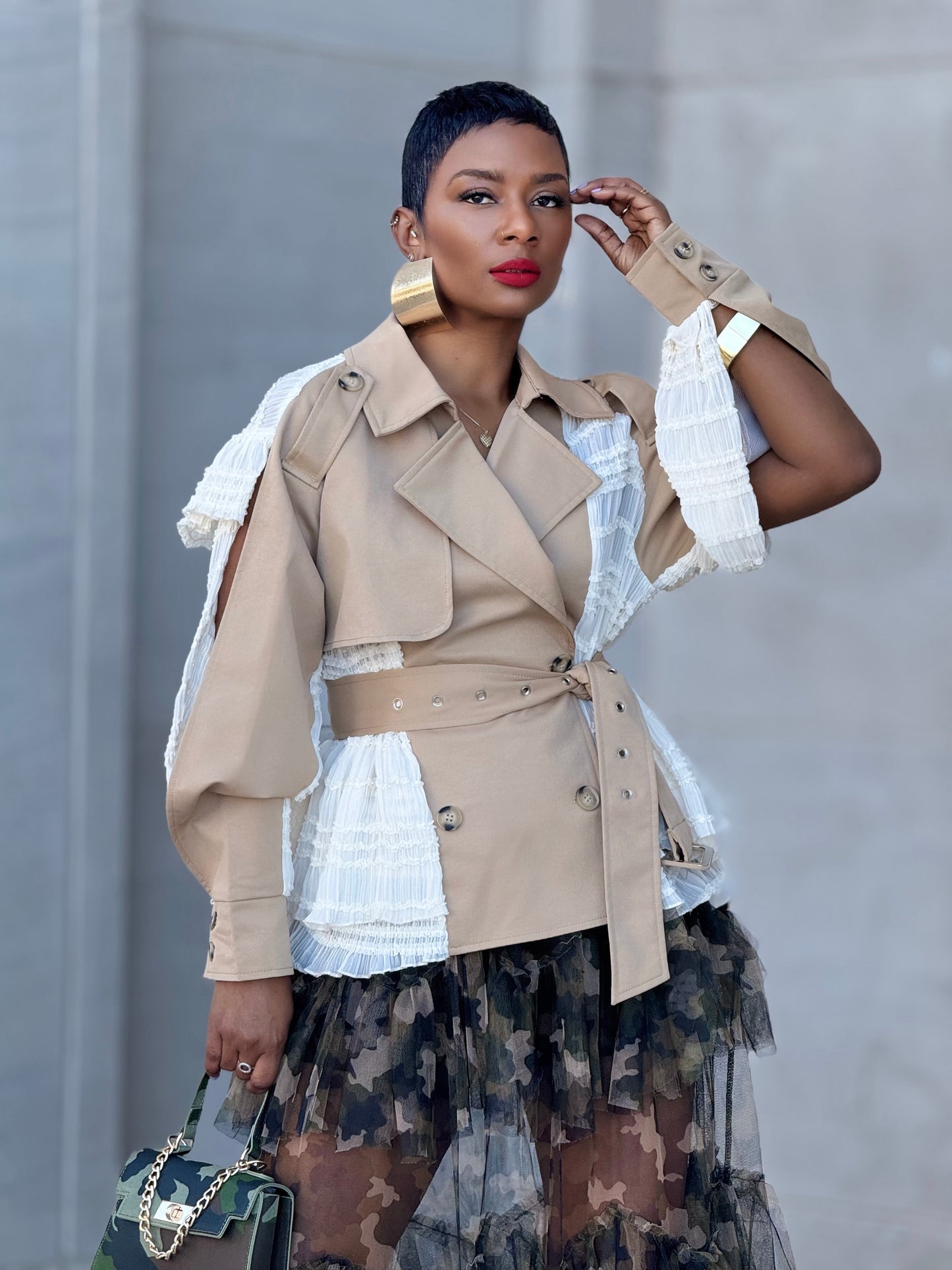 YAS EDIT Ruffle Trench | Review Description & Policies