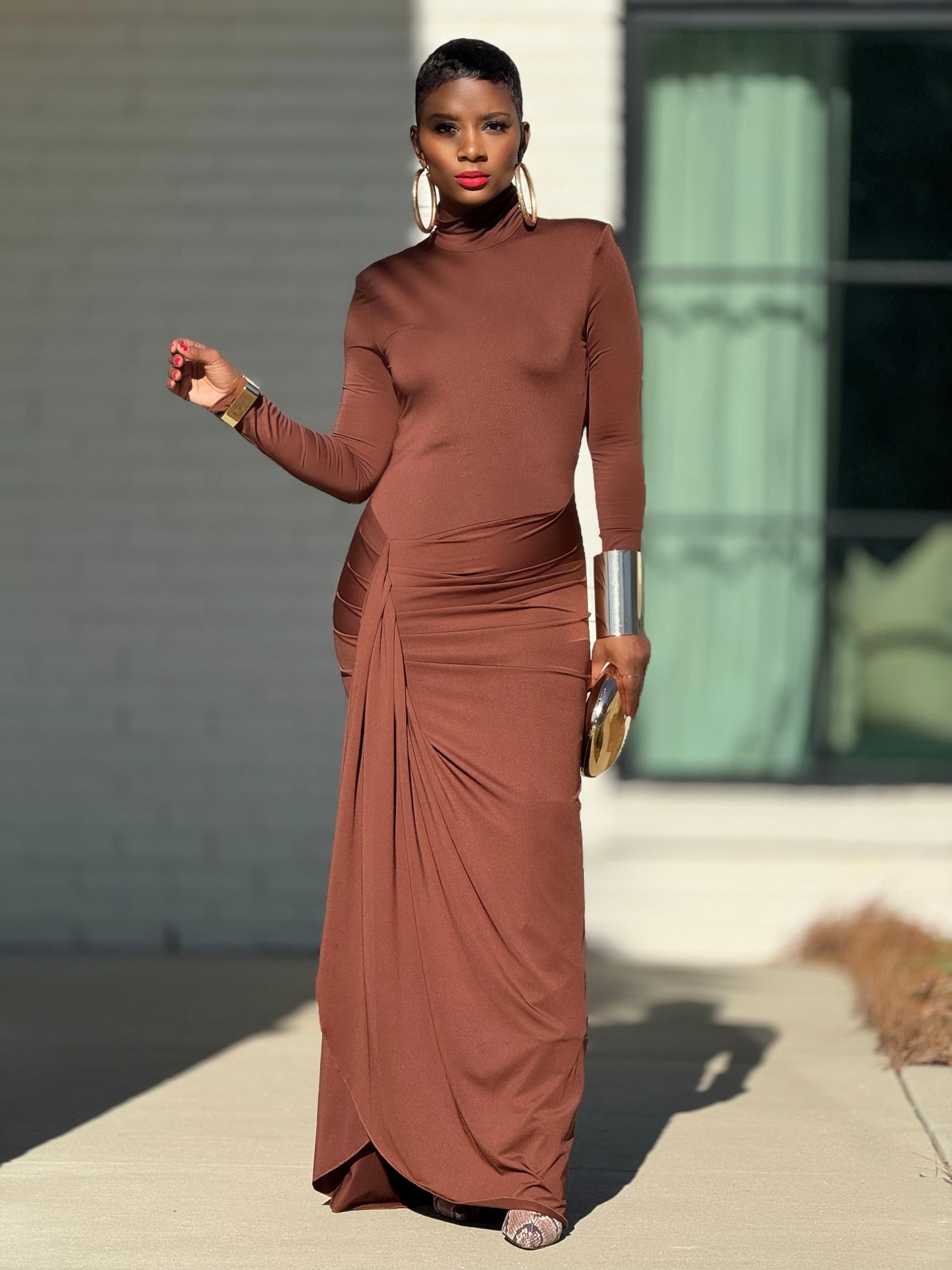 Cocoa Sleek Dress | Review Description & Policies